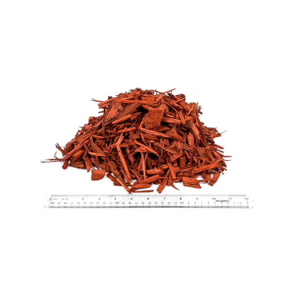 red dyed mulch