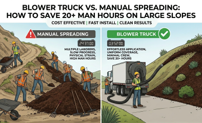 Blower Truck vs. Manual Spreading: How to Save 20+ Man Hours on Large Slopes